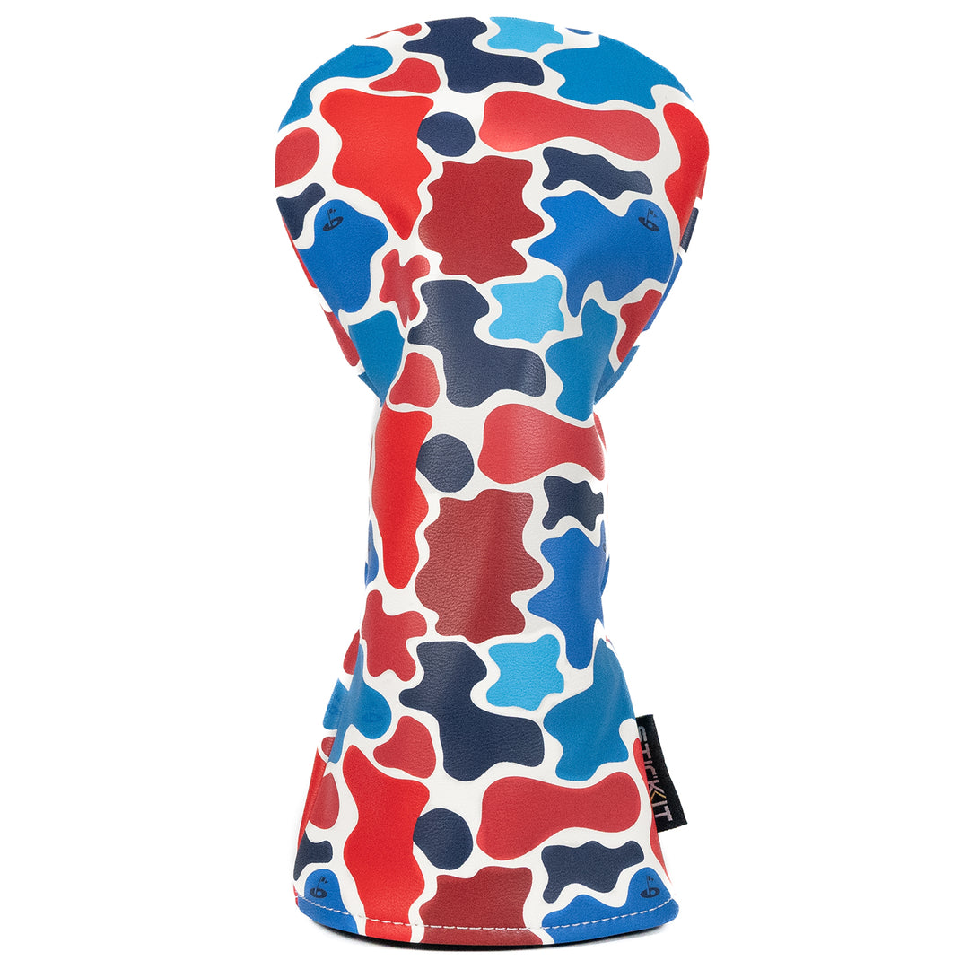 Red, blue, and white patterned dog toy made of durable vinyl in a fun, stylish design. Perfect for playtime!