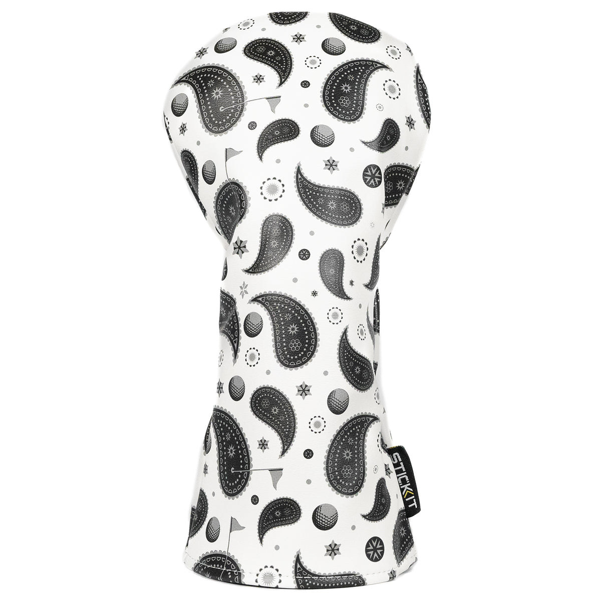 Black and white paisley pattern oven mitt made of durable cotton, adding style and protection to your kitchen.