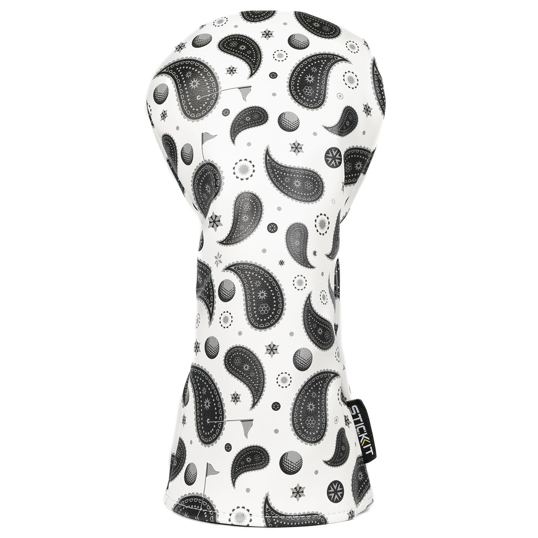 Black and white paisley pattern oven mitt made of durable cotton, adding style and protection to your kitchen.