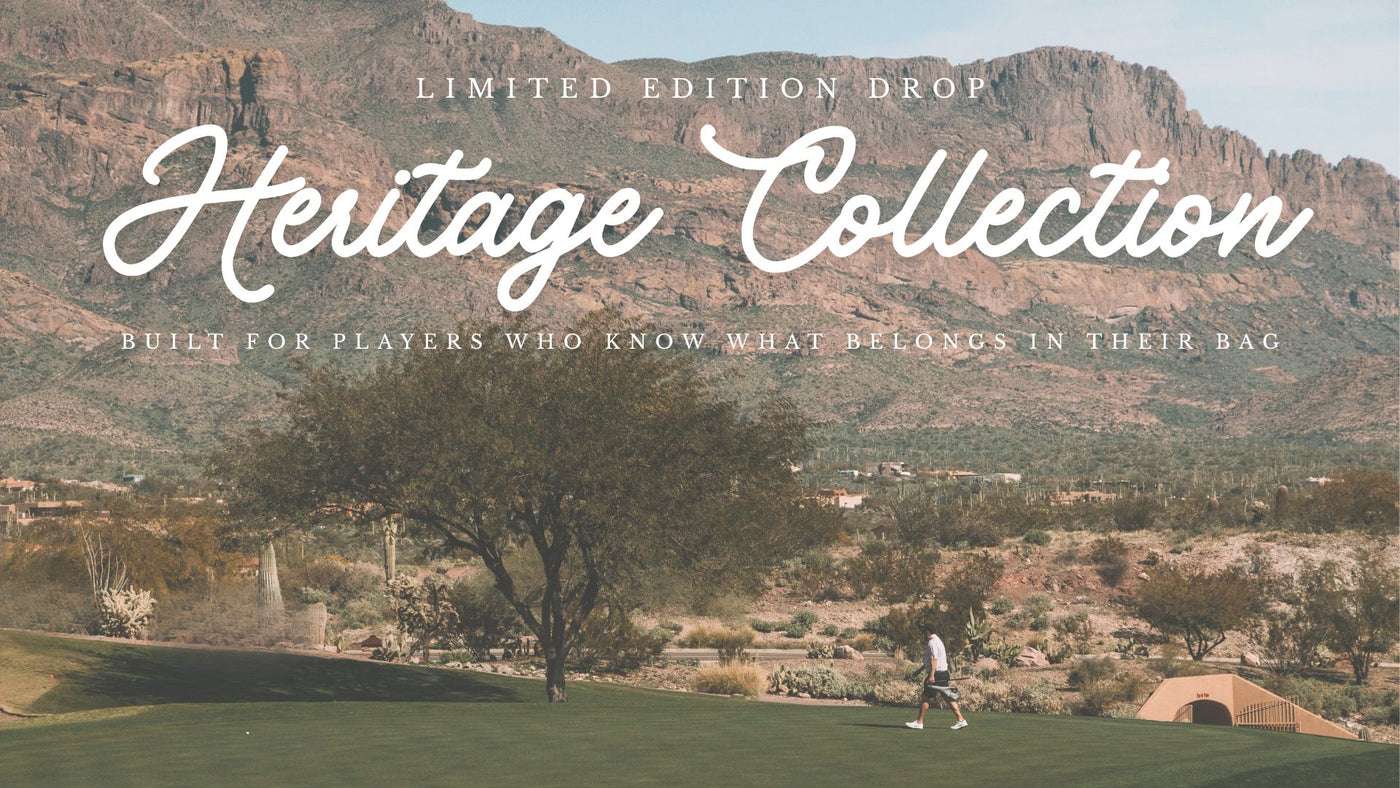 Limited edition golf bag from the Heritage Collection, featuring earthy tones and durable materials, perfect for players.