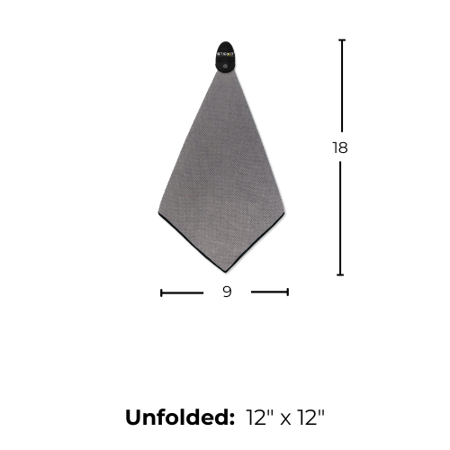 Gray houndstooth pocket square with black trim, 12"x12", perfect for formal and casual attire.