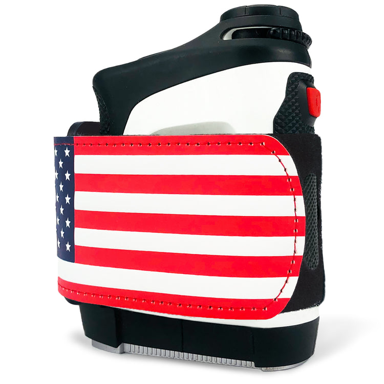 USA flag design gun holster, featuring durable black fabric and a vivid red, white, and blue color scheme.