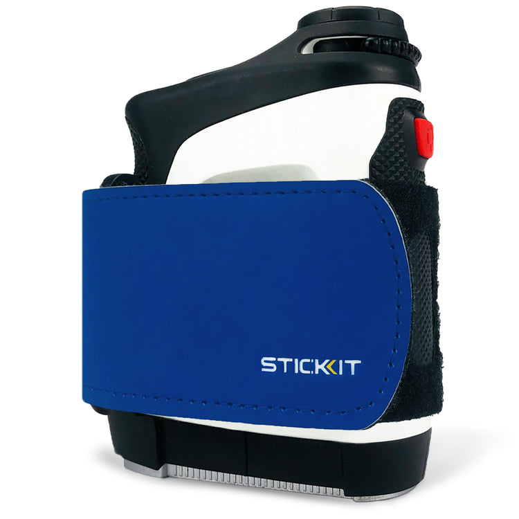Blue leather pouch for STIC KIT paint sprayer, featuring a secure grip and stylish design for easy handling.