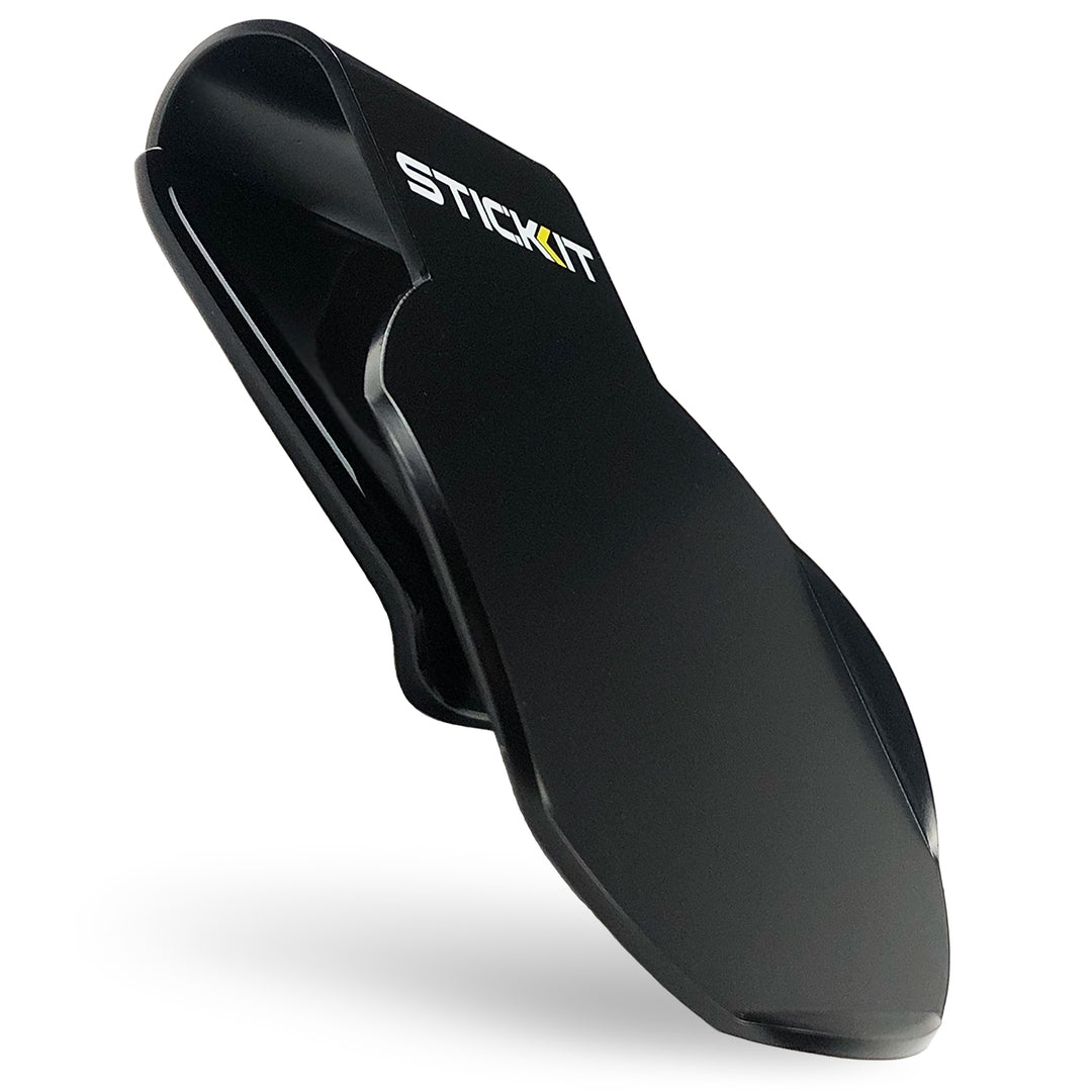 Black stick-it wallet, made of durable material, sleek design, features a minimalist style ideal for modern convenience.